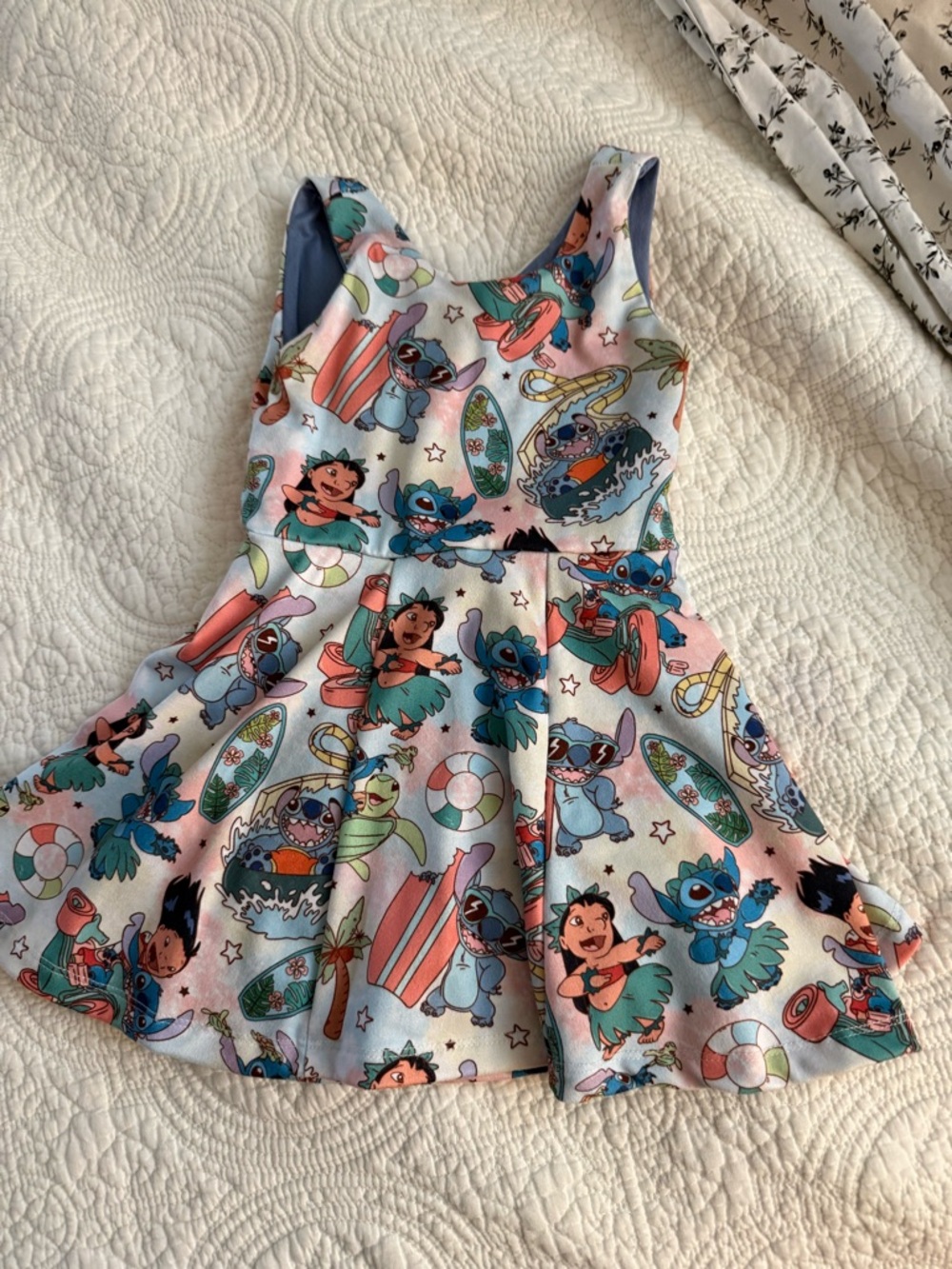Disney Pink & Blue Lilo & Stitch Surf Print Skater Dress